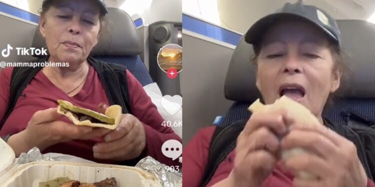 Con nopales y tortillas, la usuaria de TikTok ‘mammaproblemas’ disfrutó de su vuelo con destino a Estados Unidos. Aunque su actitud no le encantó a muchos.