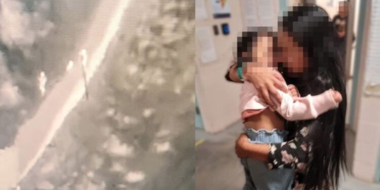 Los traficantes de personas subieron a la niña por una escalera, la cual fue rescatada por agentes de la Patrulla Fronteriza de EU