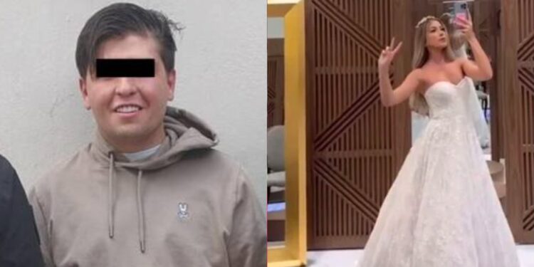 La novia del influencer causó controversia tras subir videos probándose vestidos mientras él está encarcelado.