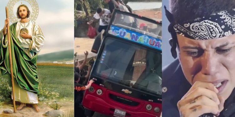 El camión turístico abordo del cual estaba el cantante Santa Fe Klan se quedó sin freno y terminó por impactar una camioneta y una barda; después el rapero apareció en un video en sus redes sociales