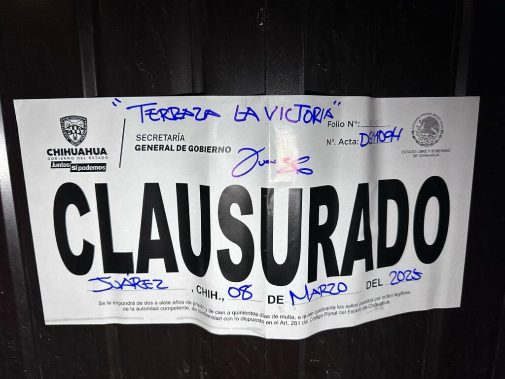 Clausura de 16 establecimientos en Ciudad Juárez por violaciones a normativas de seguridad y permisos