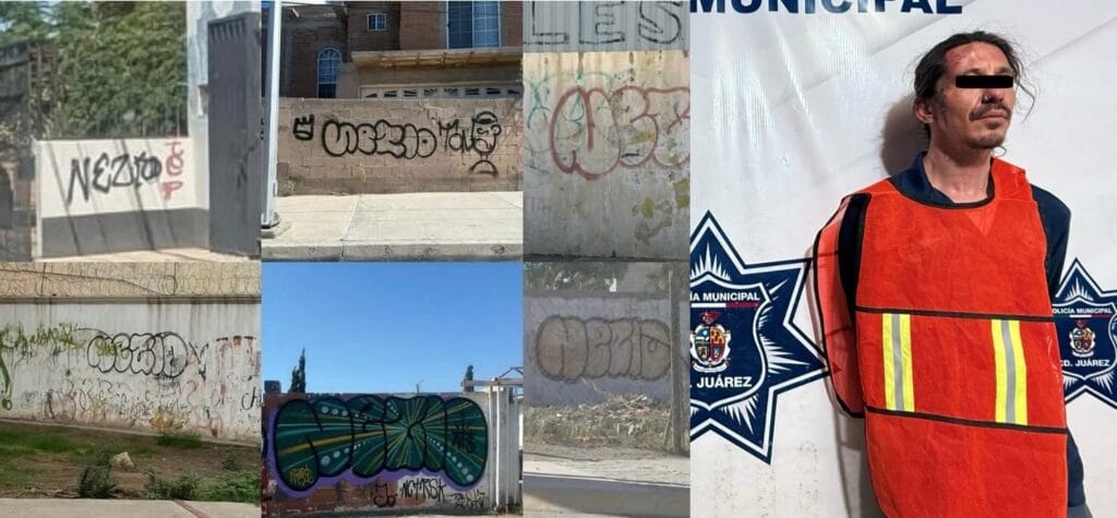 El detenido intentó evadir a la policía y portaba múltiples latas de aerosol; también se le investiga por daños a propiedad privada