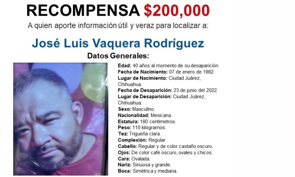 El hombre fue visto por última vez en Ciudad Juárez; autoridades piden ayuda a la ciudadanía