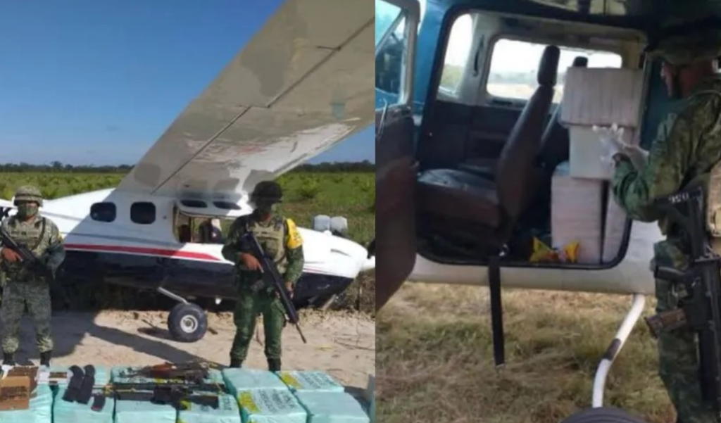 Fue detectada por radares del Ejército; iba cargada con costales llenos de droga