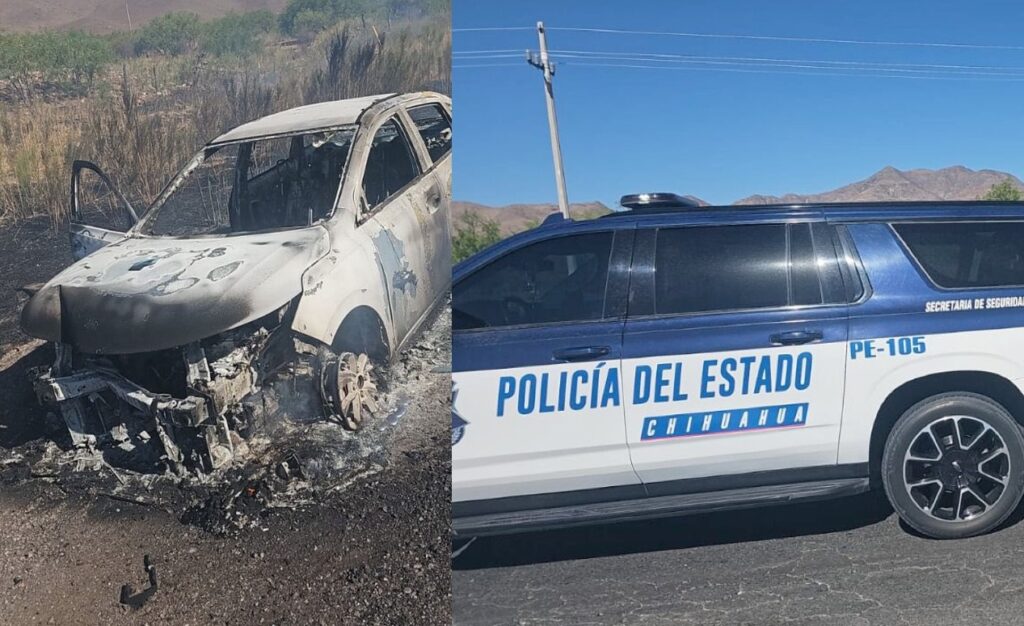 Se incendia vehículo en la carretera Juárez–Chihuahua