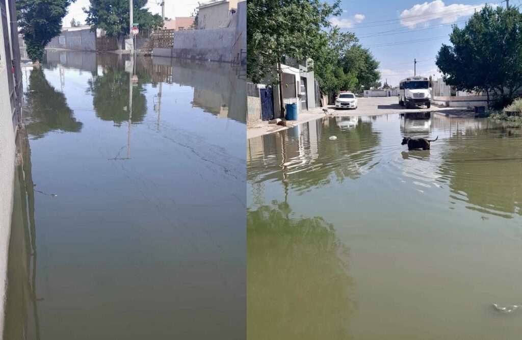 Vecina de Ciudad Juárez solicita atención urgente ante el colapso del drenaje en su calle; teme por la salud y movilidad de su hijo