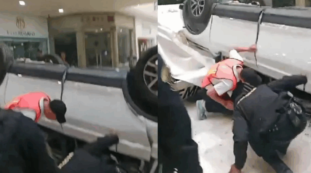 La conductora descendió tres niveles con su vehículo dentro del centro comercial; no se ha confirmado su estado de salud