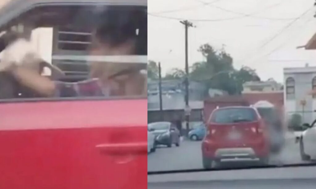 El angustiante momento fue grabado en Guadalupe, Nuevo León; ciudadanos exigen intervención de autoridades