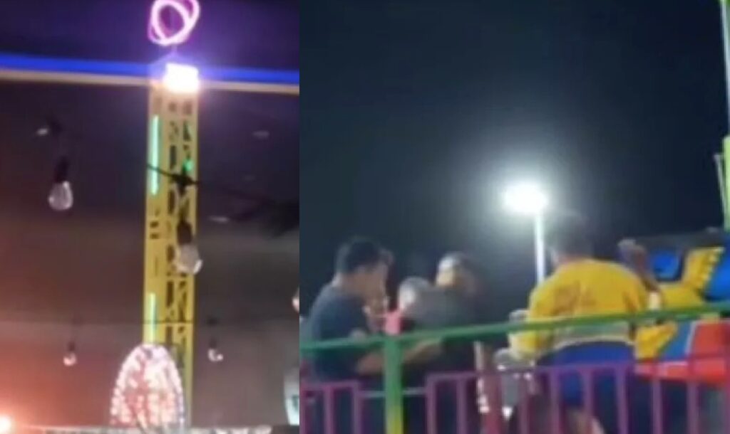 Juego mecánico ‘El Martillo’ se desploma en feria