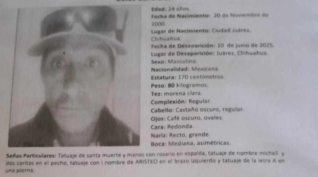 Desaparece joven en Ciudad Juárez