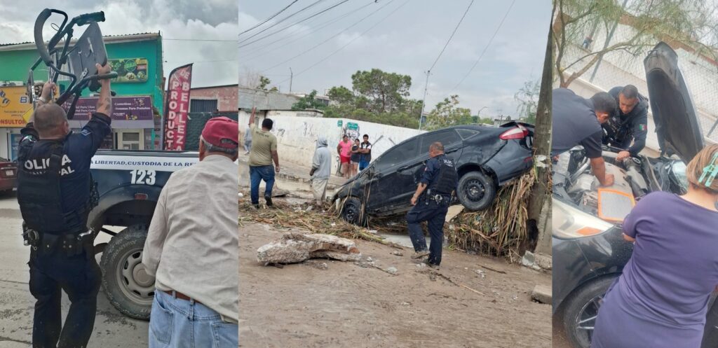 Agentes municipales brindaron ayuda en varias colonias inundadas por el temporal