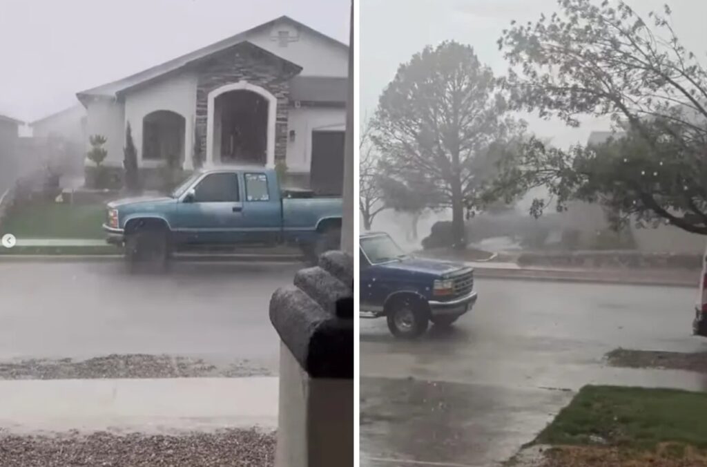 Fuerte lluvia y granizo azotan el oeste de El Paso