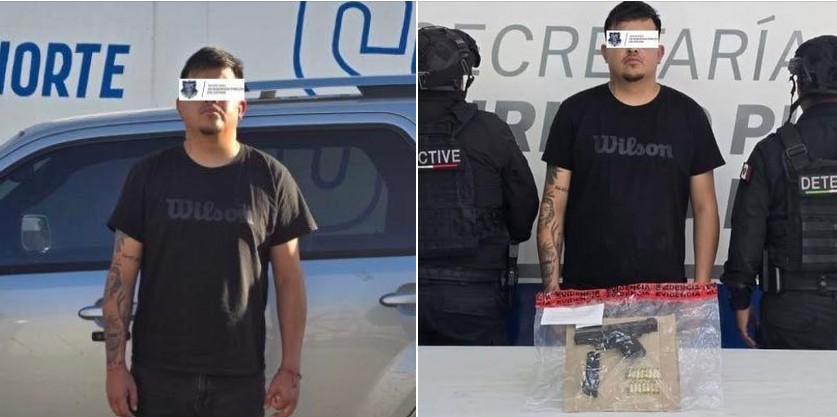 El sujeto de 25 años fue detenido por policías estatales; traía una pistola en la consola de la troca y el vehículo tenía reporte por robo violento