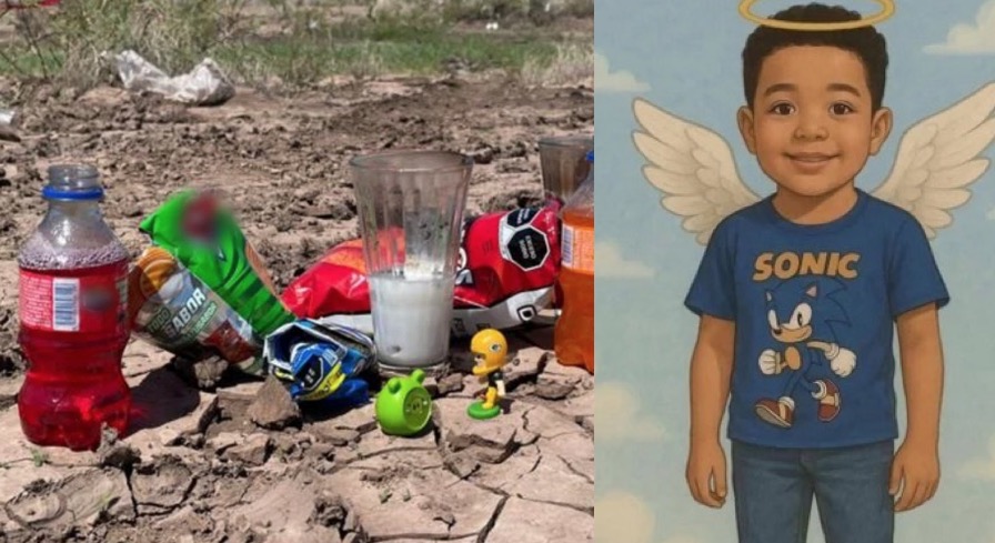 Veladoras, juguetes y oraciones llenan el lugar donde fue encontrado el cuerpo del menor de ocho años