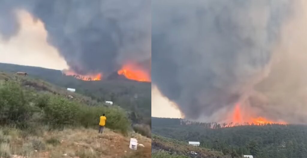 El fenómeno, conocido como “firenado”, ocurrió durante el combate al incendio Deer Creek; autoridades alertan por condiciones extremas