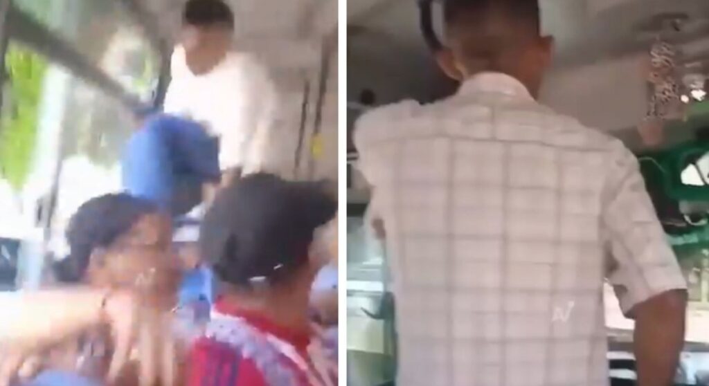 Pasajeros vivieron momentos de pánico cuando el hombre reaccionó de forma violenta y destruyó parte del autobús