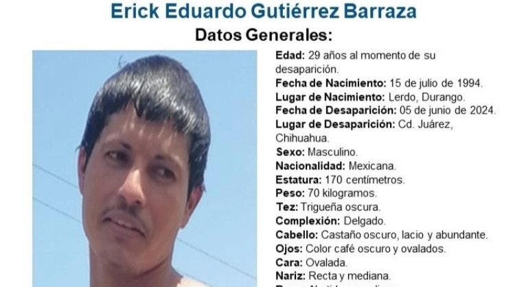 Lleva más de un año desaparecido; es originario de Lerdo, Durango