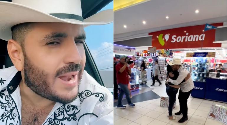 El cantante sinaloense sorprendió a sus fans en un centro comercial de Ciudad Juárez; los abrazó sin cobrarles un peso