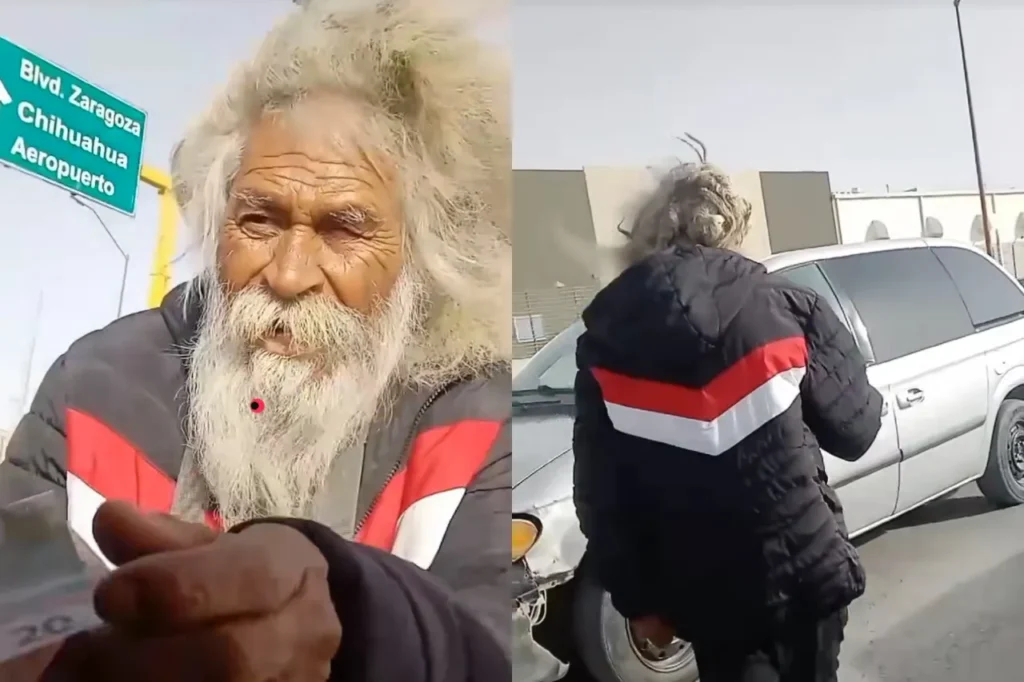 Un hombre en situación de calle se volvió viral en TikTok tras ser grabado pidiendo dinero en una avenida de la frontera