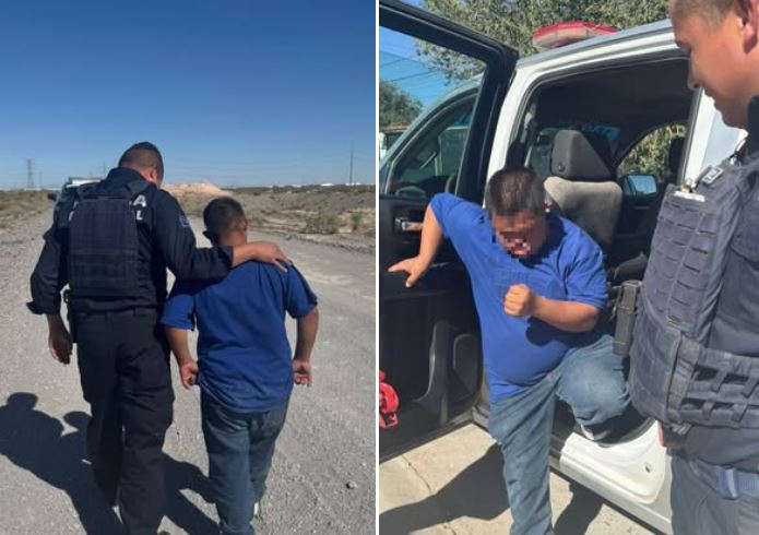 Elementos de la Secretaría de Seguridad Pública Municipal (SSPM) lograron reunir a un joven con síndrome de Down