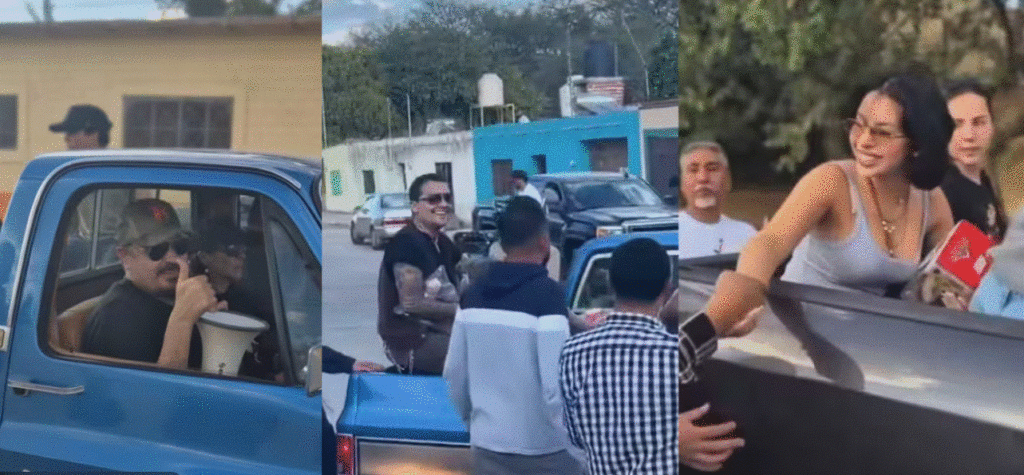 ¡ENTRE POLÉMICAS Y NAVIDAD! Ángela Aguilar y Christian Nodal regalan juguetes a niños en Zacatecas