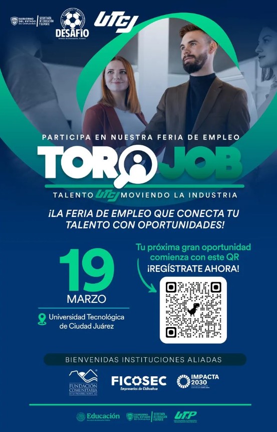 Oportunidad en Juárez: UTCJ realizará feria del empleo “Toro Job” este jueves 2