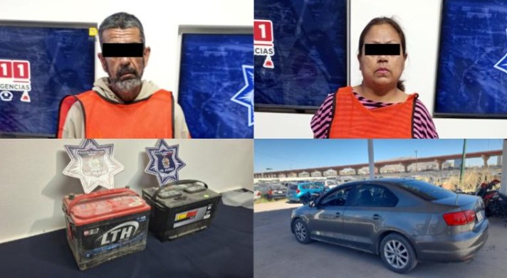 Sorprenden a pareja r0band0 baterías y los detienen en la Margaritas 1