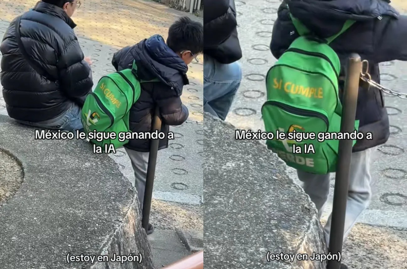 Mexicana capta en Japón a niño con mochila del Partido Verde y se vuelve viral 1