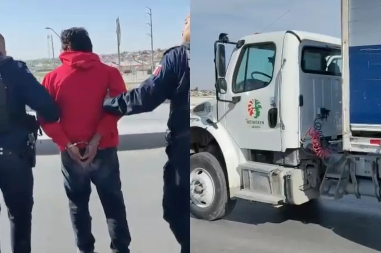 Salvan repartidores de cerveza a hombre en el puente de la Sanders 1