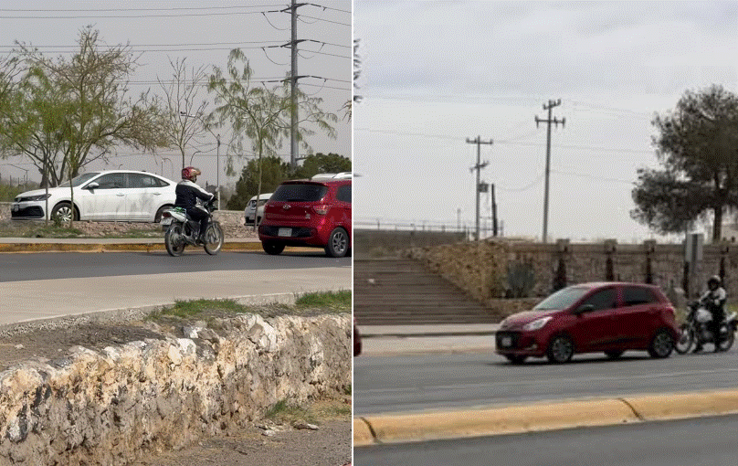 Usuarios lo aplauden por no “meterse” como otros conductores en la fila hacia Estados Unidos
