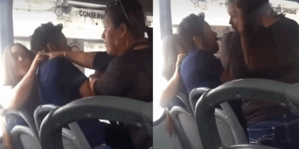 ¡Escándalo en el transporte! Mujer descubre a su esposo con la amante en pleno camión y estalla la pelea