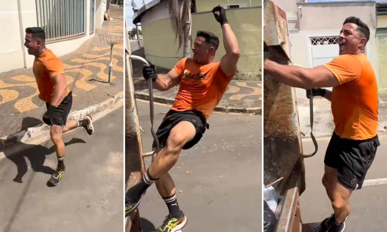 Recolector de basura se hace viral por su forma de pasar por las bolsas 98