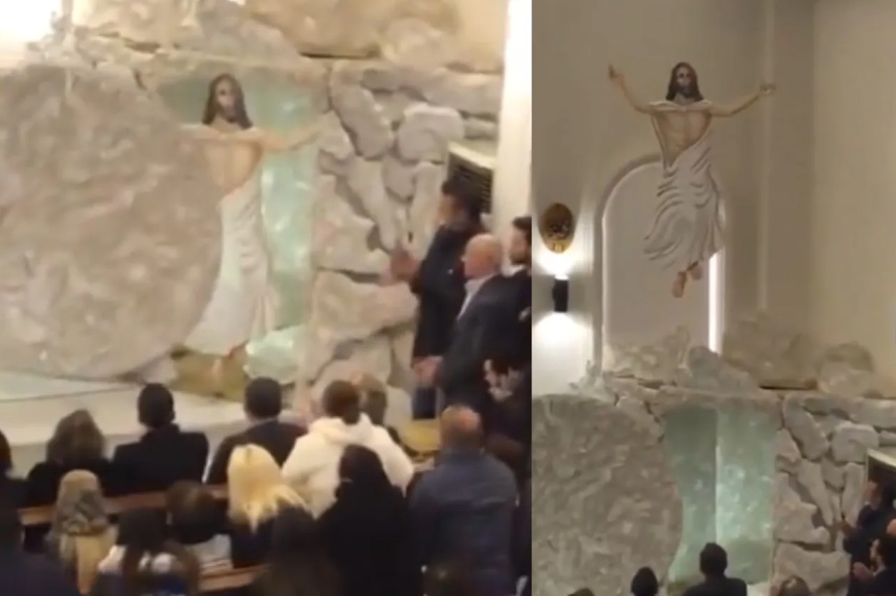 “Jesús flotante” sorprende en iglesia durante Sábado Santo 76