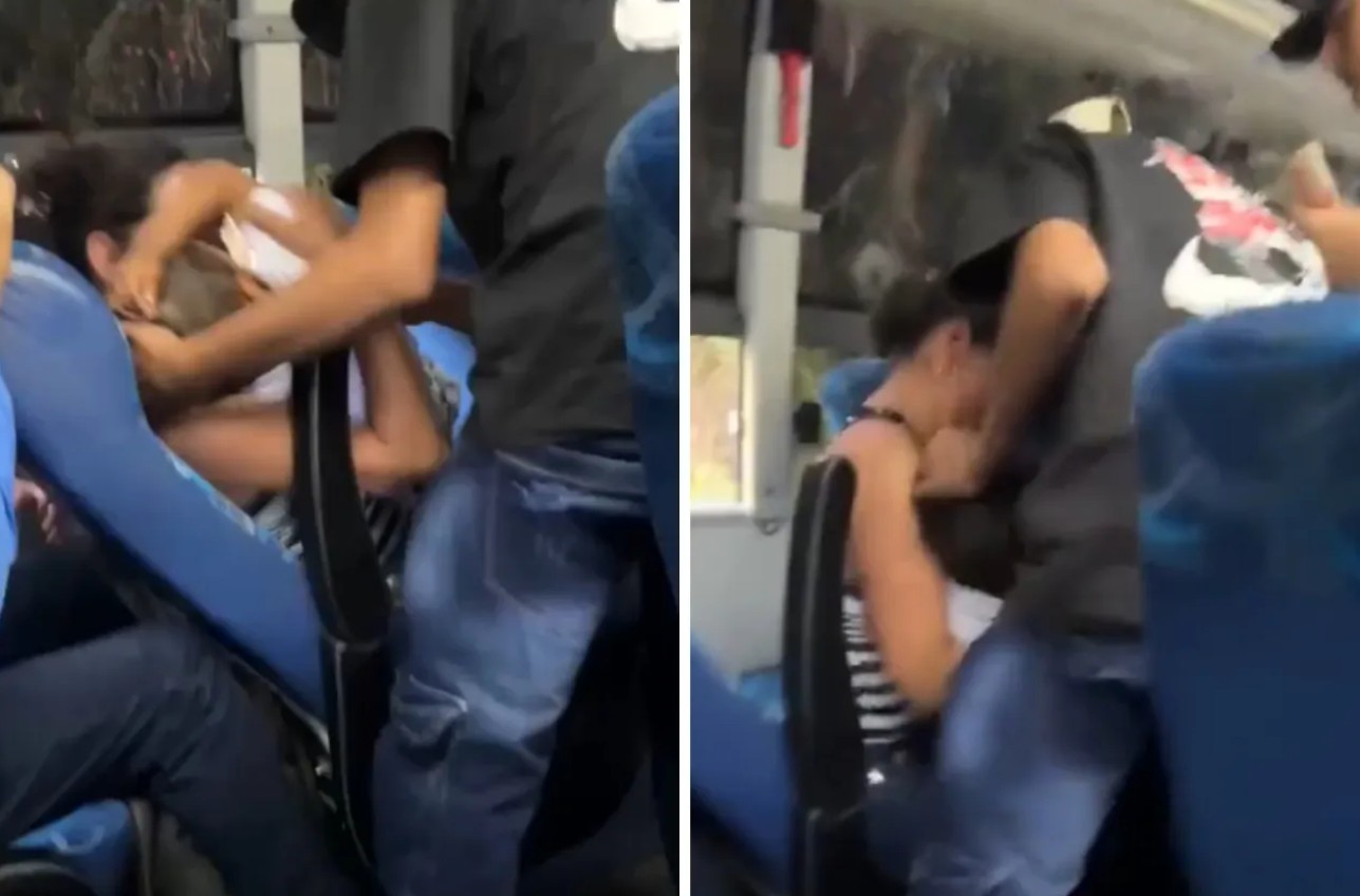 Niño mu3r3 tras sacar la cabeza por la ventana y ser g0lpeado por otro bus 54