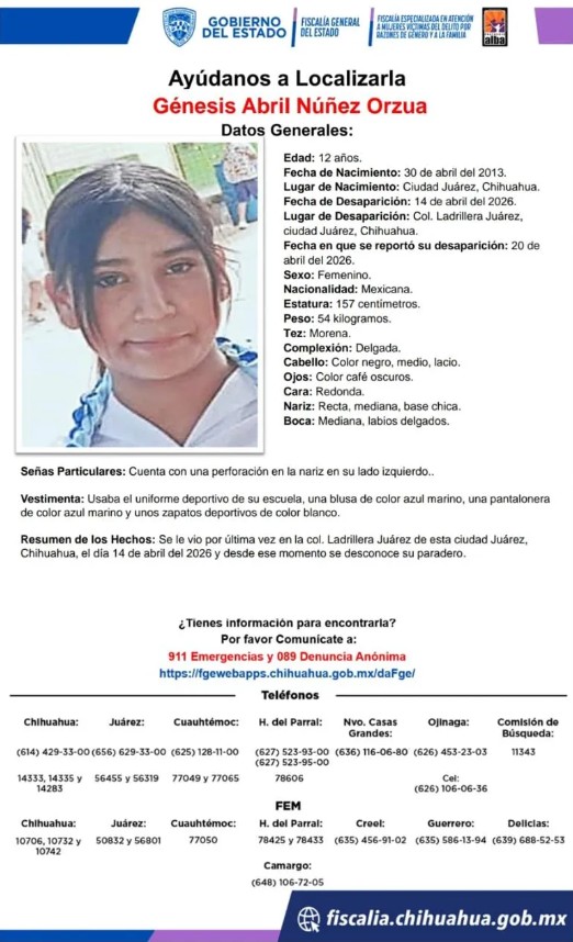 Juárez en alerta: cinco menores des4parec1das en semanas 6