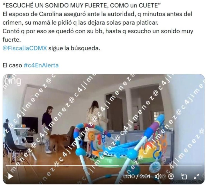 “Como un cu3te”: así escuchó el esposo el as3sin4t0 de Carolina Flores 2