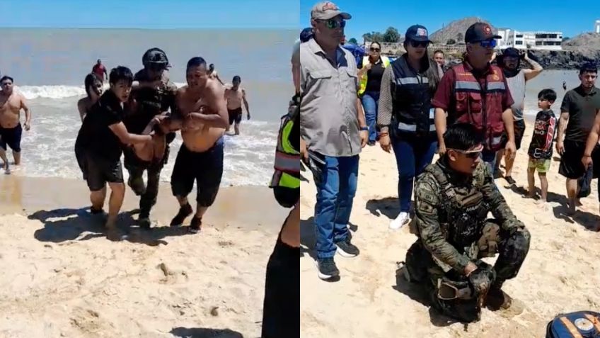 Héroe en la playa: marino salva a dos jóvenes de morir ahogados en San Felipe