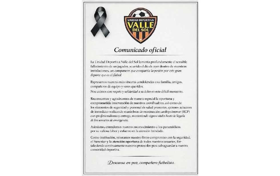 Muerte súbita apaga la vida de futbolista 1