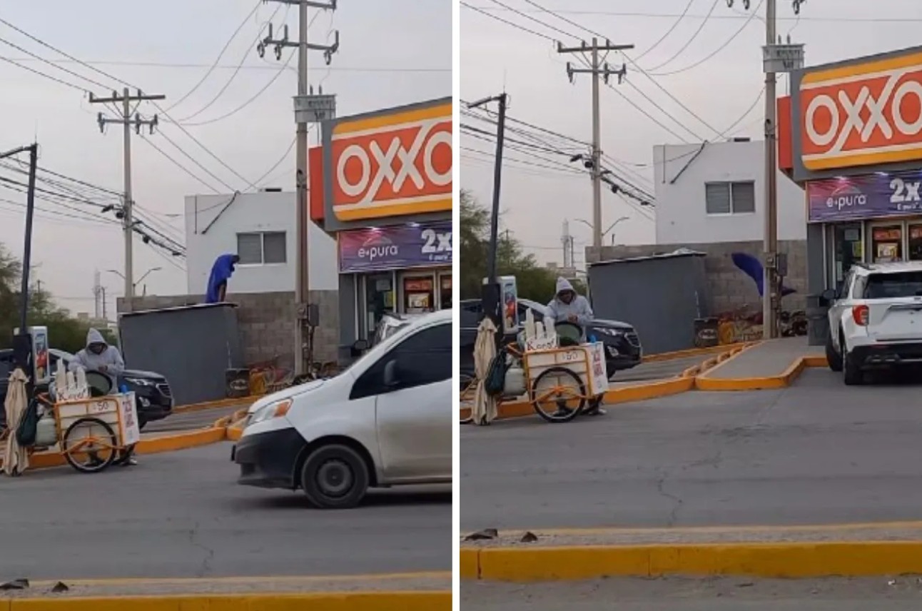 Viralizan acrobático salto estilo lucha libre en pleno Oxxo 1
