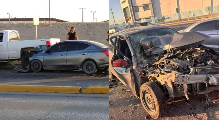 Aparatoso accidente en la Juan Pablo II deja pasajero lesi0n4do 1