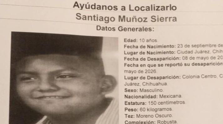 Buscan a Santiago Muñoz Sierra, niño des4parec1do 1