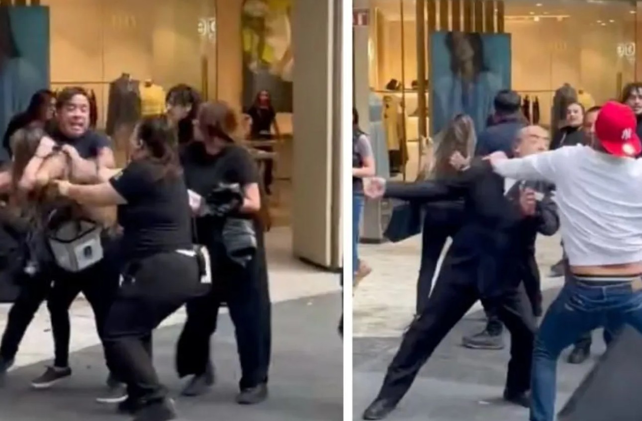 Captan p3l3a a g0lpes entre trabajadores y clientes en centro comercial 1