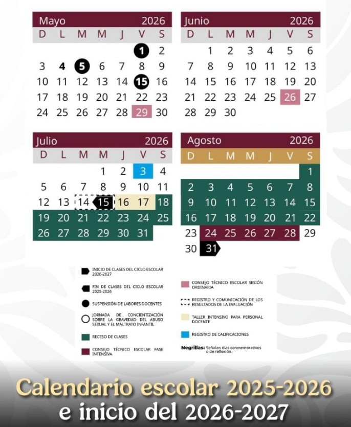 SEP revela cuándo será el regreso a clases para el ciclo 2026-2027 2