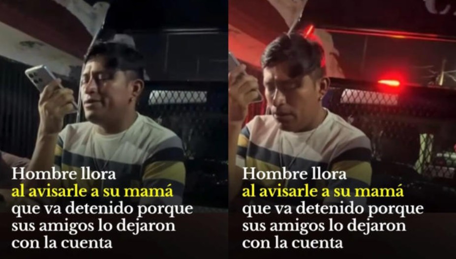 Lo dejaron con una cuenta de 5 mil pes0s y llamó a su mamá desde una patrulla 50