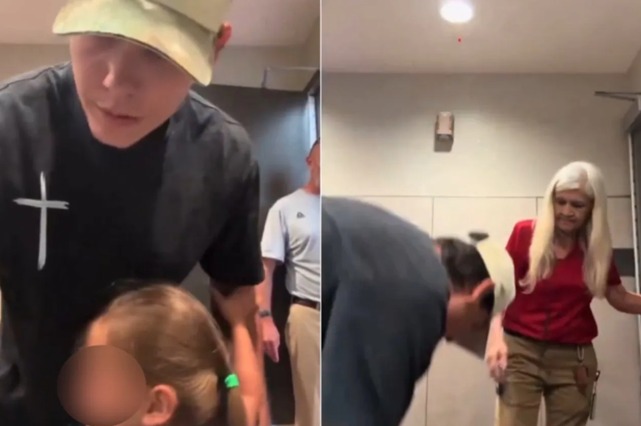 Padre entra al baño de mujeres con sus hijas y termina en disputa; policía interviene 1