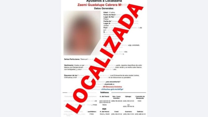 Localizan sana y salva a menor de 11 años reportada como d3saparec1da 1
