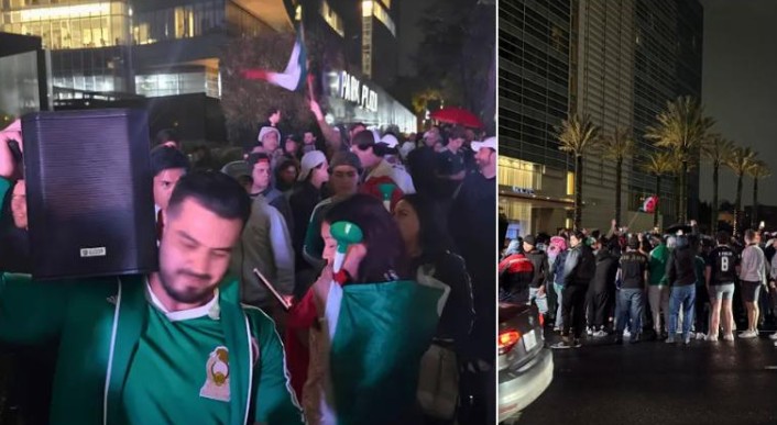 Aficionados mexicanos arman escándalo frente al hotel de Ecuador 60