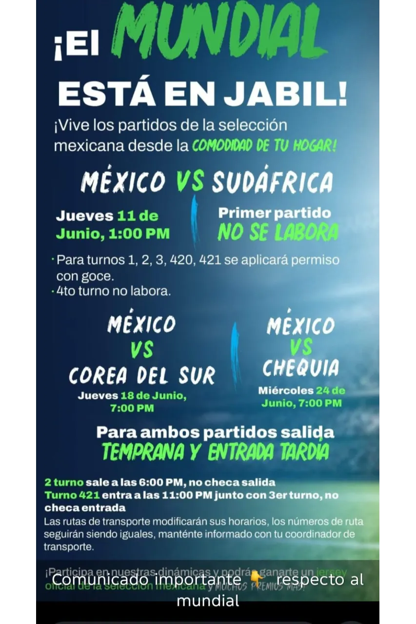 Maquila dará día libre con goce de sueldo para ver el debut de México en el Mundial 2026 2