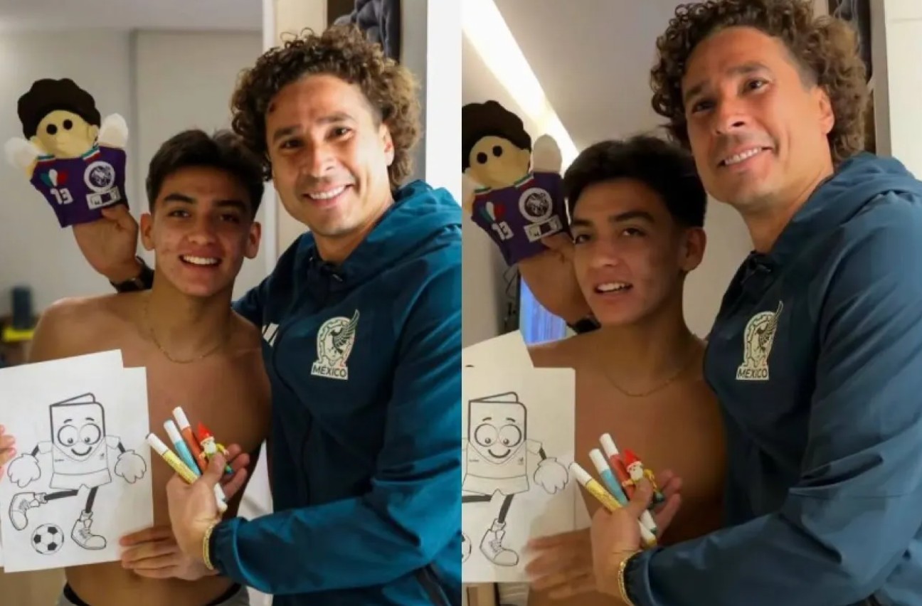 Memo Ochoa bromea con Gilberto Mora y le lleva “tarea” para colorear 59