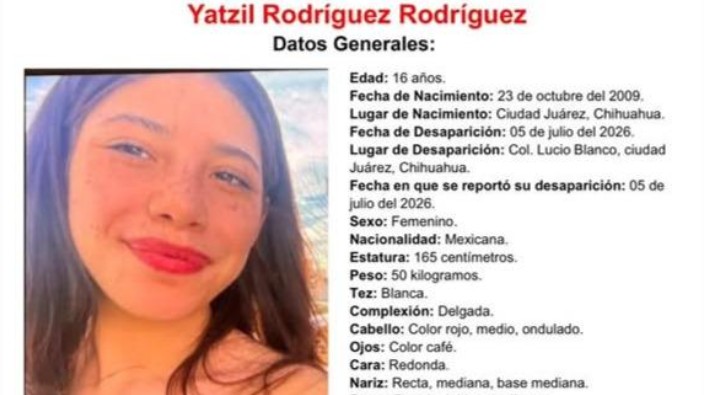 Activan búsqueda para localizar a Yatzil Rodríguez, adolescente des4parec1da 1